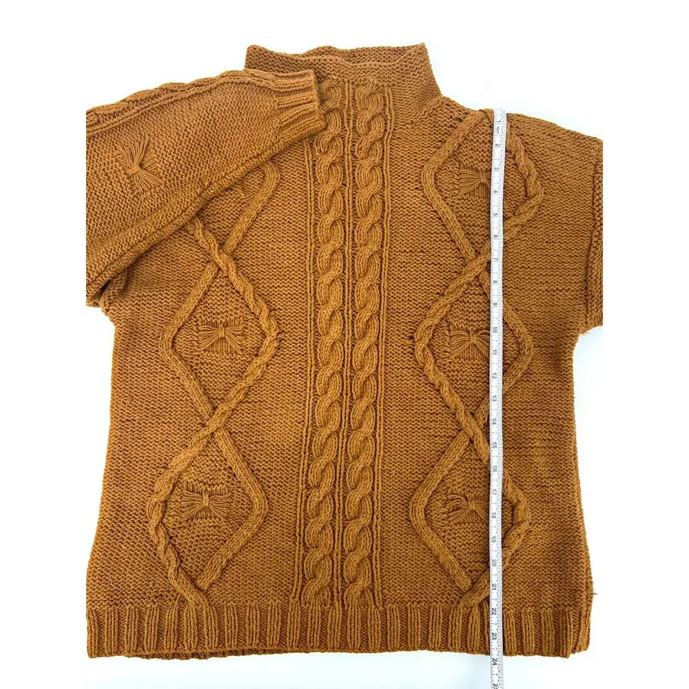 Vintage Hong Kong Michael Simon New York Nutmeg Chunky Knit Sweater One Size
